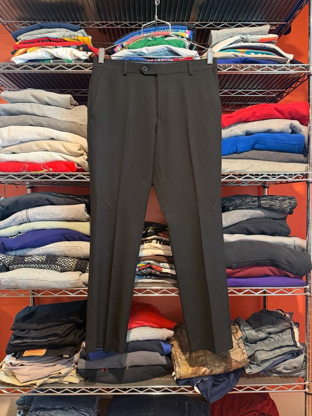 Tommy Hilfiger Men Black Dress Pants Trousers 32x30 (34x32)
